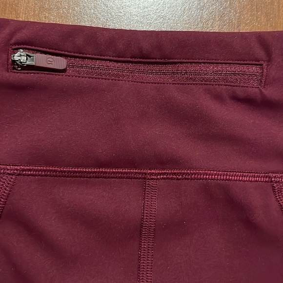 Lululemon Fast and Free Maroon Cropped Leggings Size 4. - Picture 7 of 11